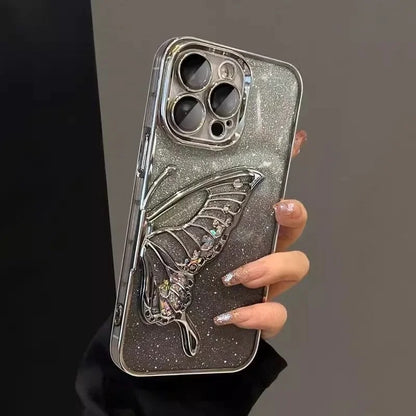 Elegant Glitter Butterfly Phone Case For Samsung, iPhone, Xiaomi, Honor, Oppo, Google