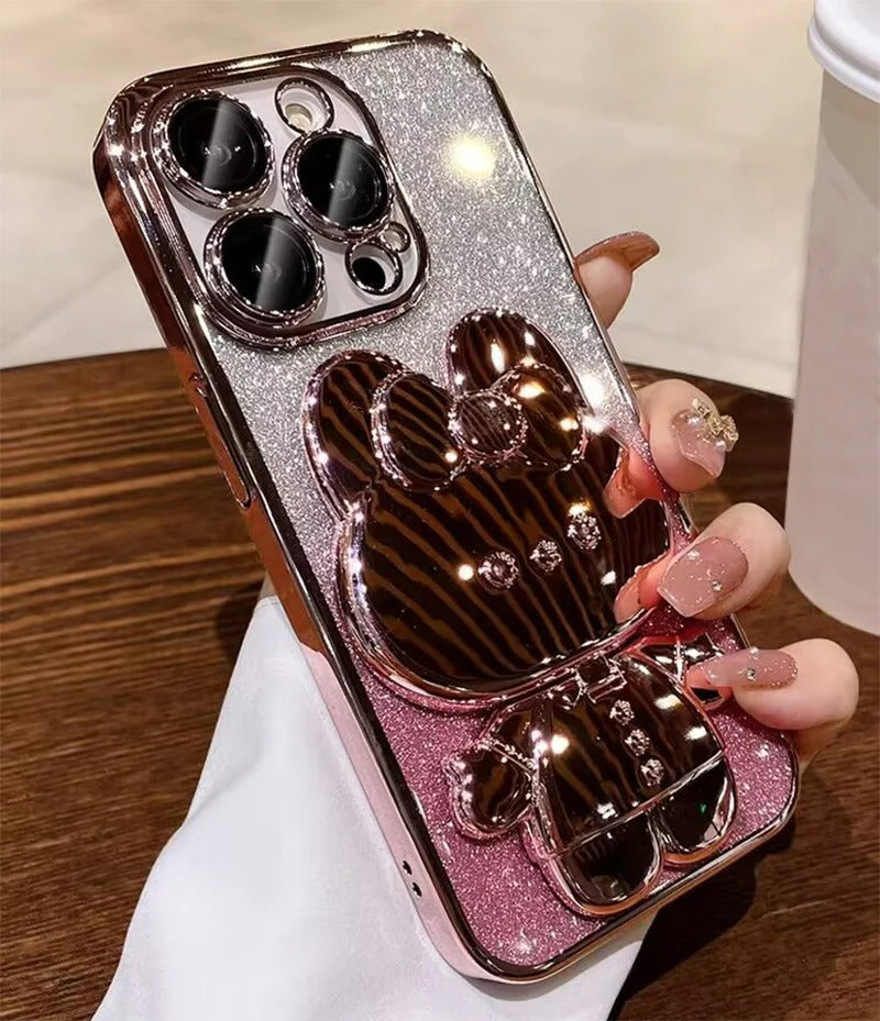 Glitter Luxe Case with Stand & Mirror For Xiaomi, iPhone, Samsung, Honor, Google, Oppo