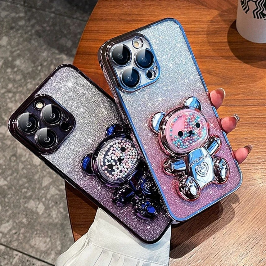 Luxury Gradient Bear Case For Xiaomi, iPhone, Samsung, Honor, Google, Oppo