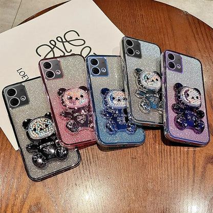 Luxury Gradient Bear Case For Xiaomi, iPhone, Samsung, Honor, Google, Oppo