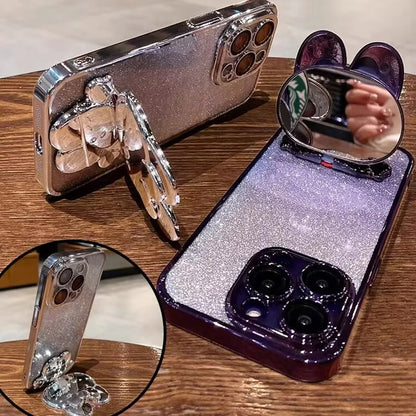 Glitter Luxe Case with Stand & Mirror For Xiaomi, iPhone, Samsung, Honor, Google, Oppo