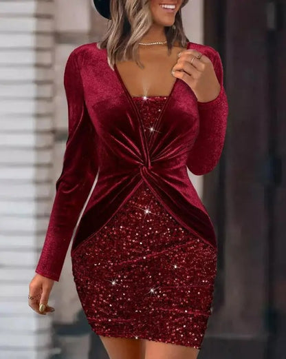 ✨ Elegant Sequin Velvet Dress ✨