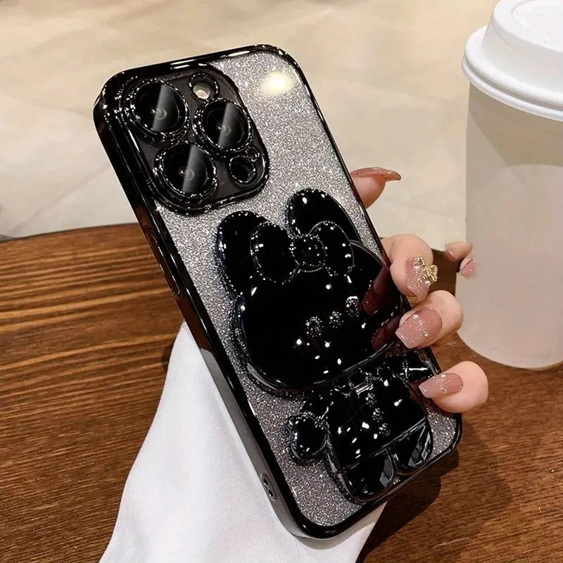 Glitter Luxe Case with Stand & Mirror For Xiaomi, iPhone, Samsung, Honor, Google, Oppo