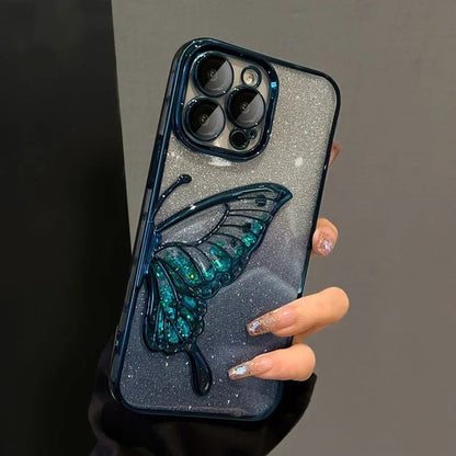 Elegant Glitter Butterfly Phone Case For Samsung, iPhone, Xiaomi, Honor, Oppo, Google