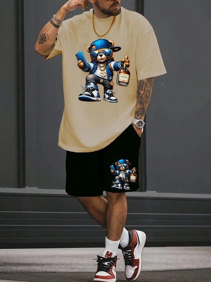 🔥 Hype King Bear Men’s Set – Ultimate Streetwear Drip! 🧢🐻