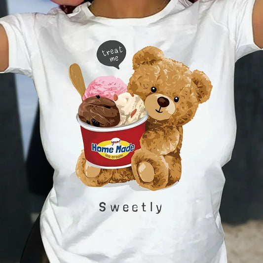 🍦 Sweet Teddy Bear Tee – Cute & Cozy! 🧸✨