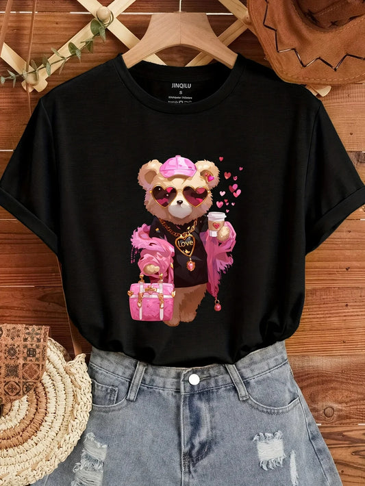 💖 Glam Teddy Bear Tee – Slay in Style! 🧸✨