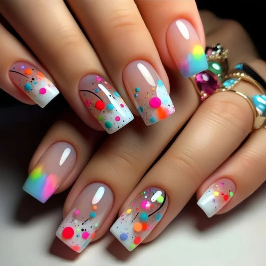 🎨 Pop Art Press-On Nails – A Burst of Color & Creativity! ✨